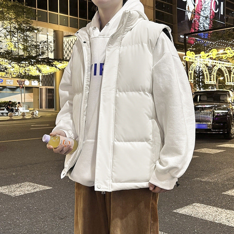 Winter quilted vest for men with standing collar and large sizes