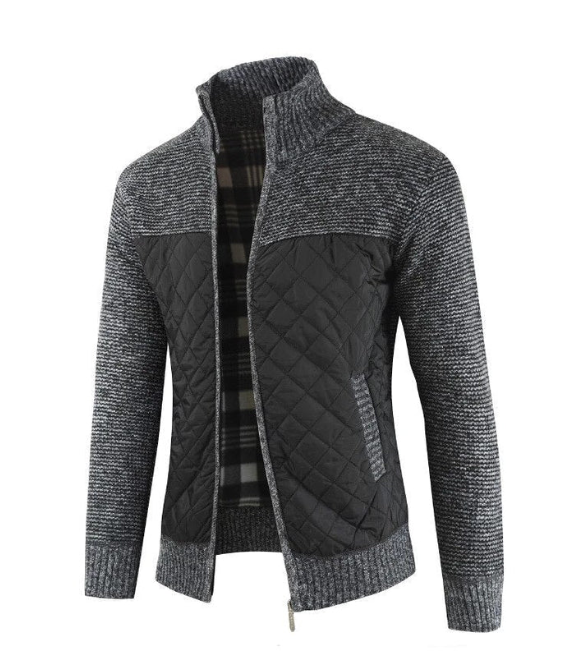 Herren Strickjacke mit Reißverschluss und langen Ärmeln