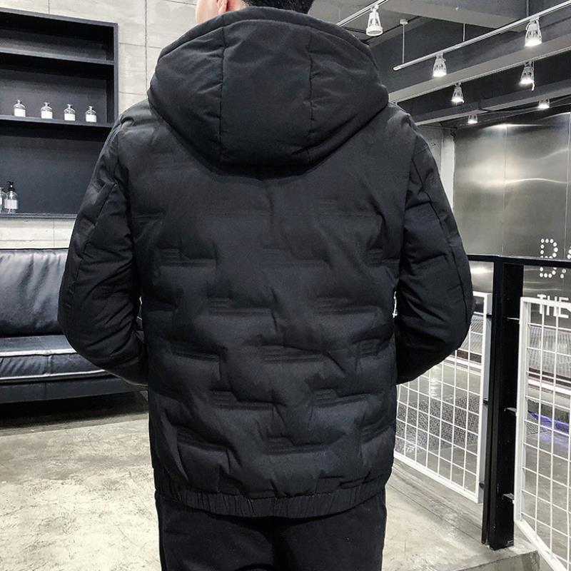 Herren Winter Daunenjacke mit dicker Wattierung und Reißverschluss vorne