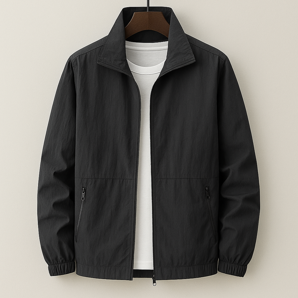 Men's Spring Jacket Lightweight Construction Classic Collar Elastic Cuffs