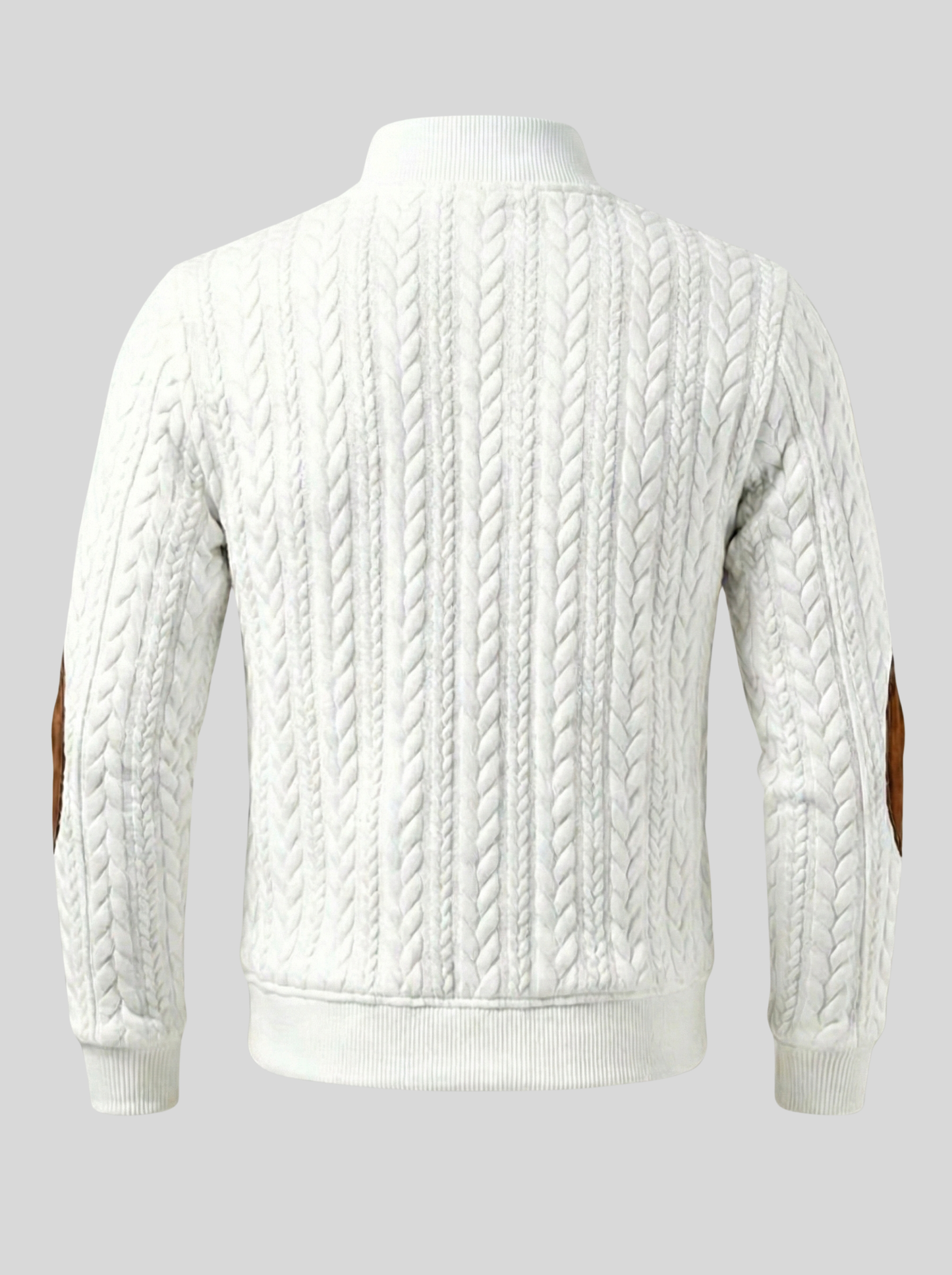 Herren Winterjacke mit Zopfmuster und Plüsch-Innenfutter