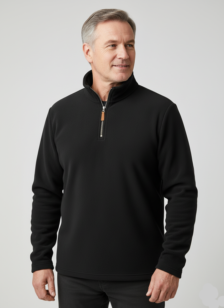 Herren Half-Zip Pullover mit Stehkragen und Langarm