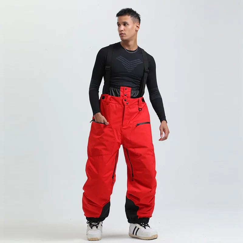 Herren Damen Skihose mit Hosenträgern Schneeoverall Wasserdicht -40 Grad Wärme