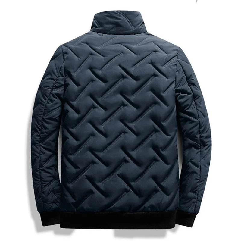 Men's Jacket with Zipper and Multiple Functional Pockets