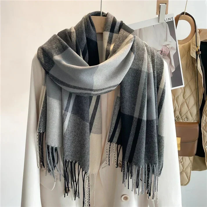 Damen Schal Mit Karomuster Klassischer Stil