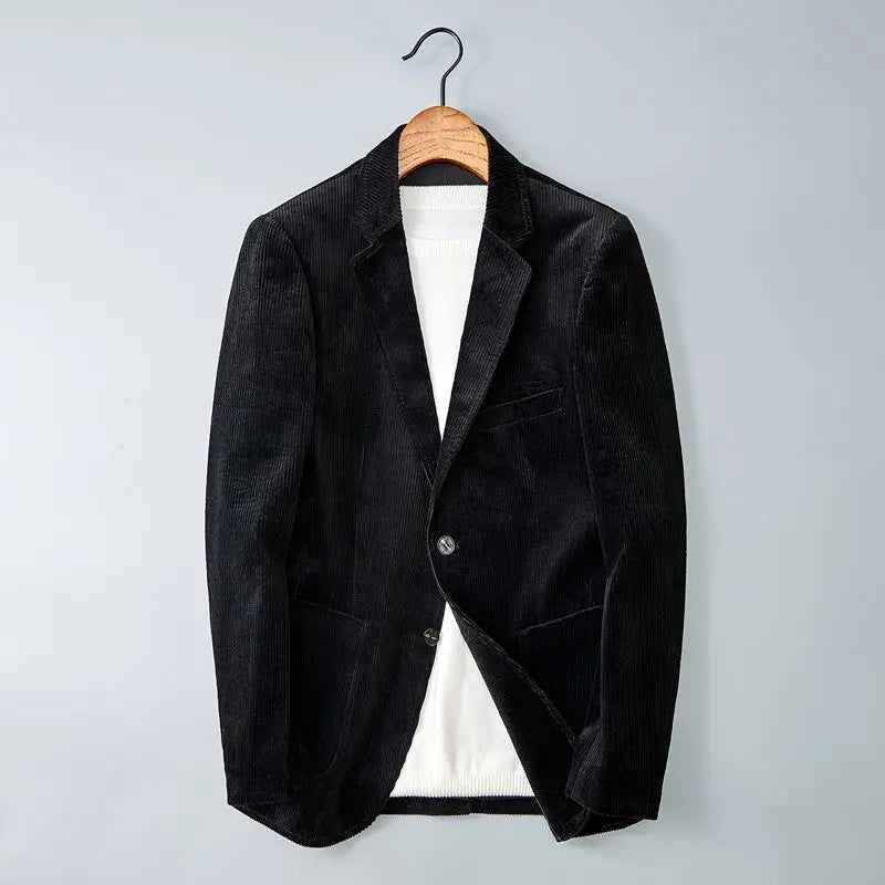 Herren Frühlingsblazer Zweireihig Feiner Cord