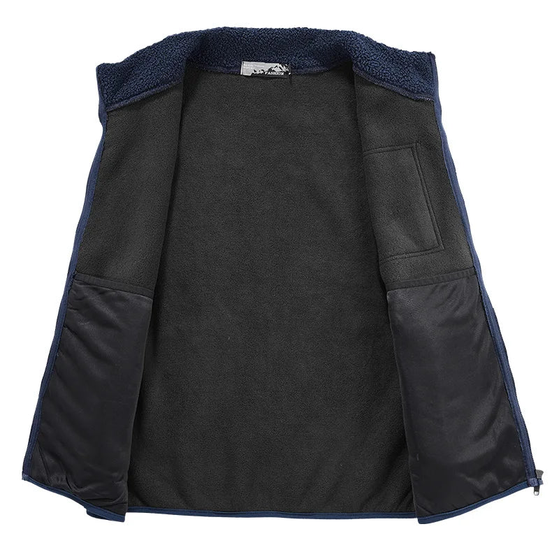 Herren Weste Herbst Texturiertes Utility-Taschen Layering-Design