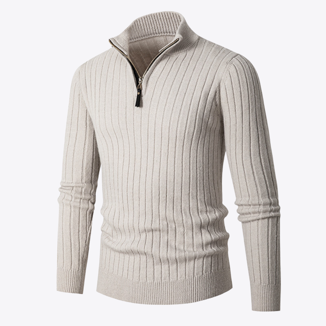 Men's Zipper Pullover Full Zip Fitted Cut