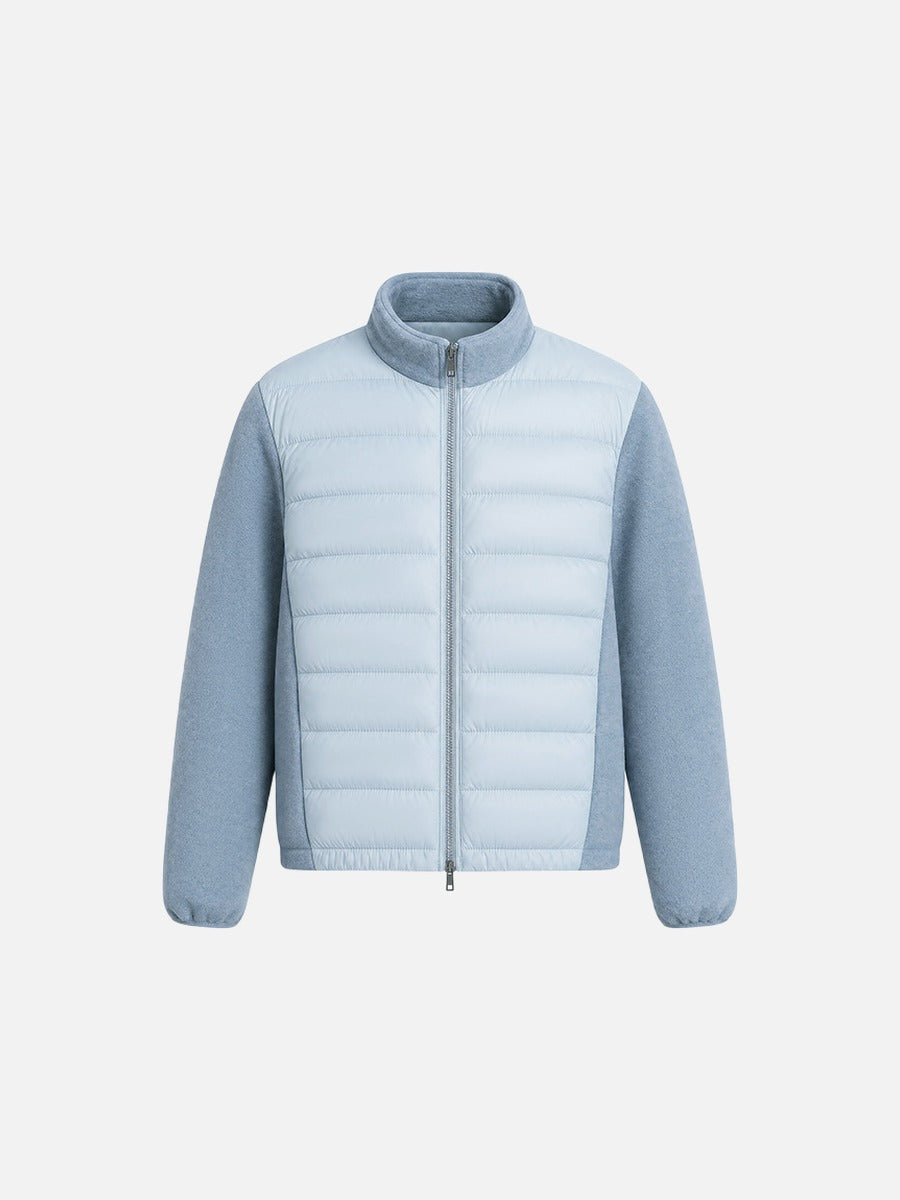 Wattierte Fleecejacke Mit Stehkragen