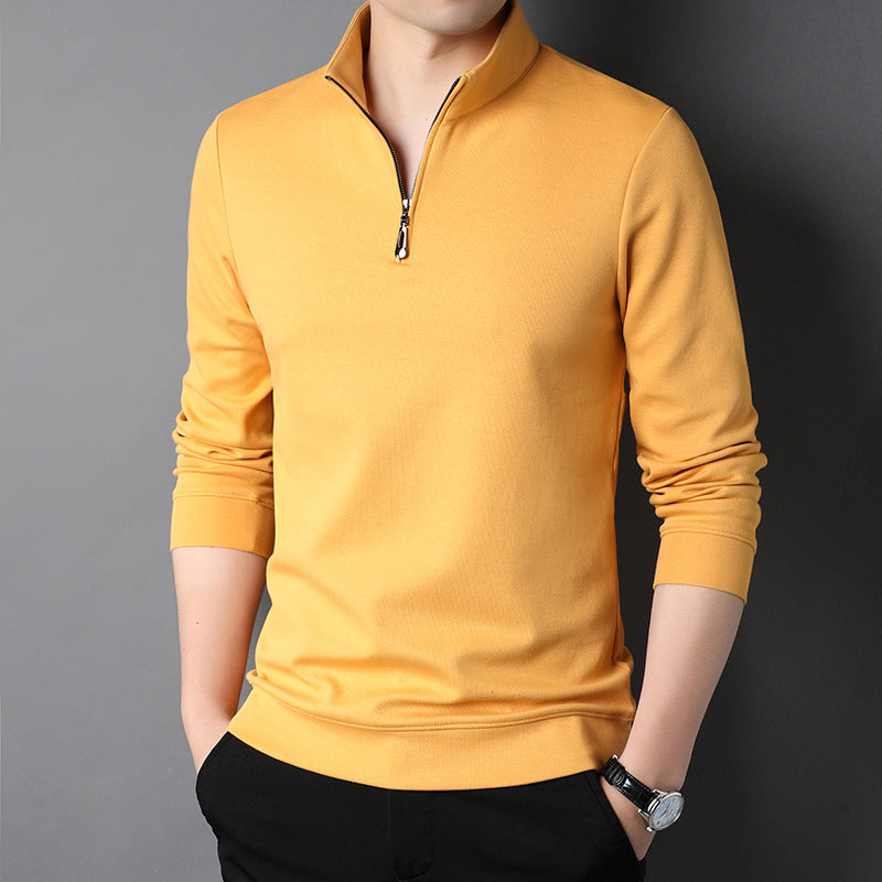 Men's Zipper Pullover Minimalist Design Long Sleeve