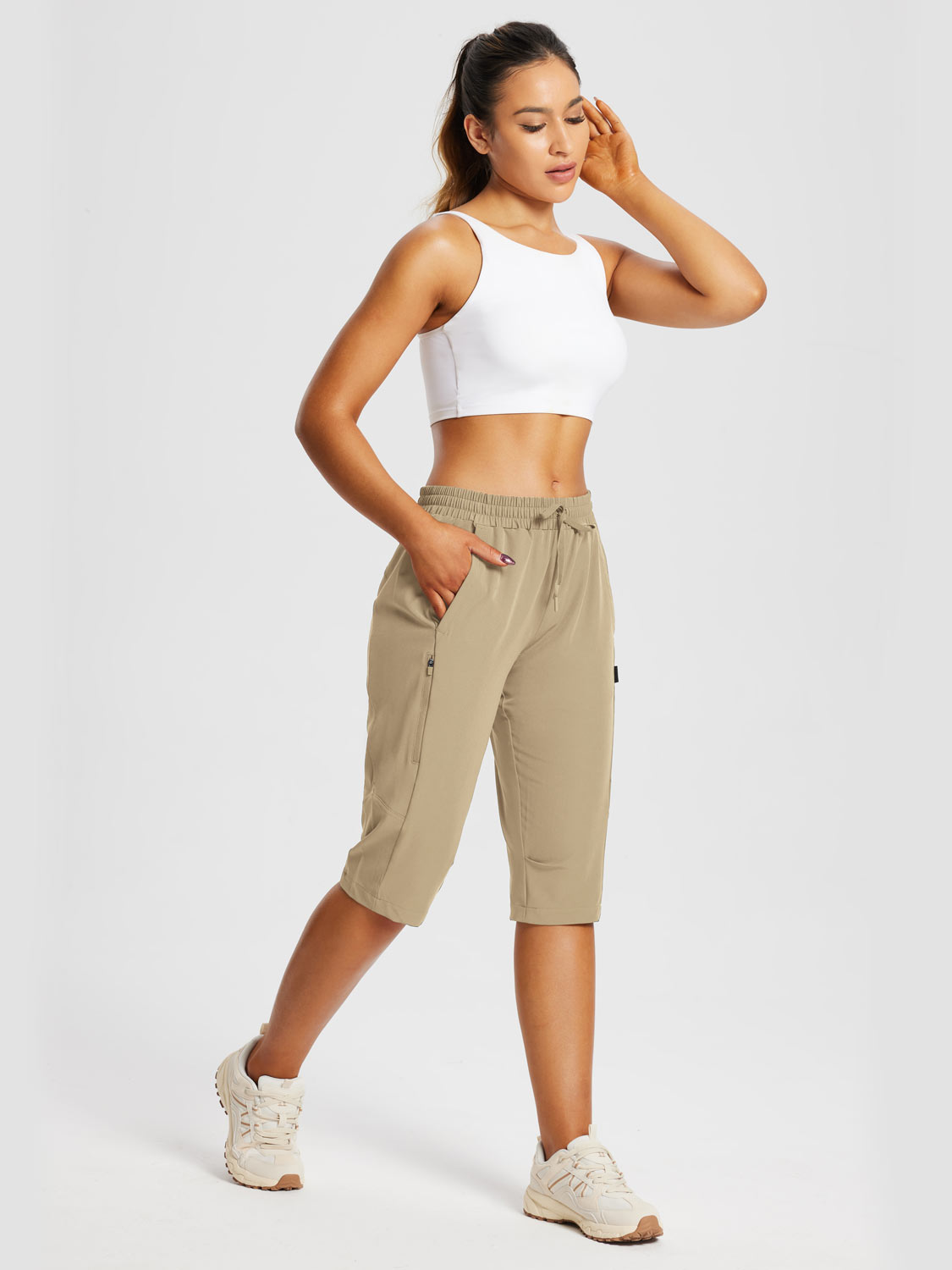 Damen Outdoor-Capris Mit Taschen