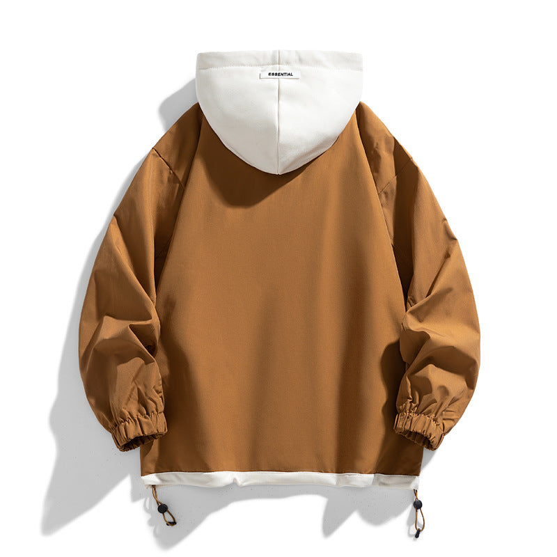 Winter baseball jacket for men with color blocking design