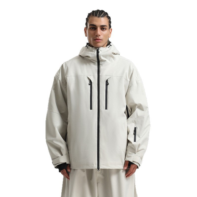 Herren Winter Skijacke Mit Atmungsaktivem Design Und Durchgehendem Reißverschluss
