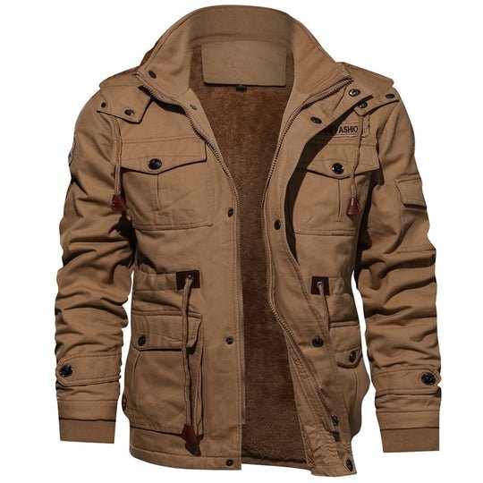 Herren Jacke Mit Abnehmbarer Kapuze Und Mehreren Taschen