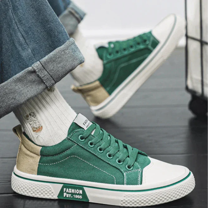 Herren-Sneaker Mit Canvas-Obermaterial Und Gummisohle
