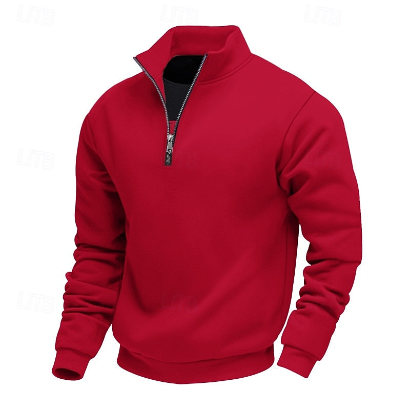 Herren Troyer Pullover Mit Kurzem Reissverschluss