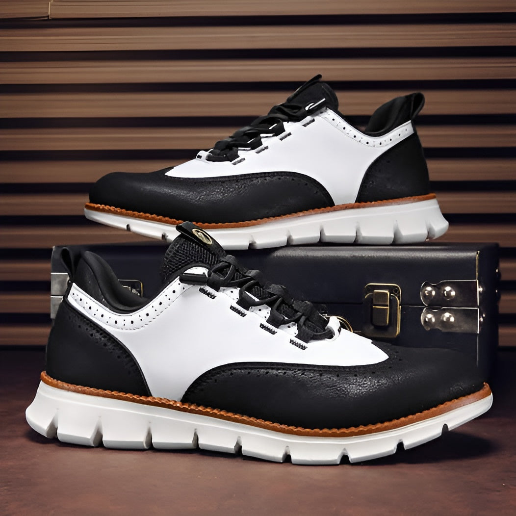 Herren-Oxford-Schnürschuhe, Flexible Sohle, Memory-Schaum-Innensohle, Lederoptik