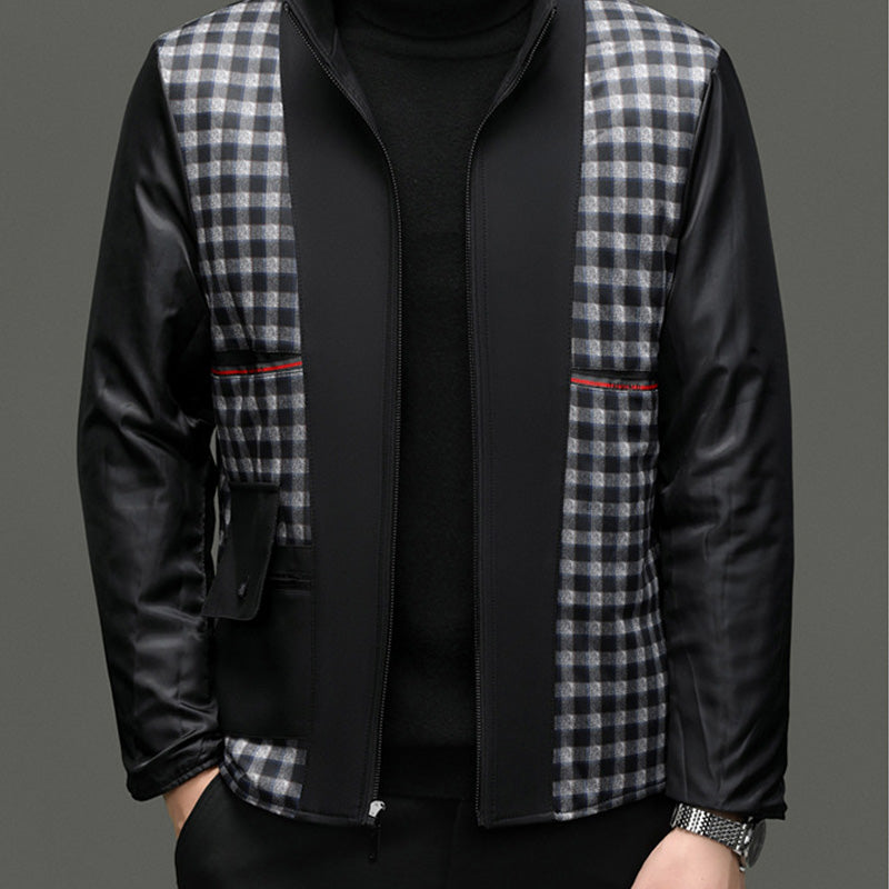 Men's autumn trench coat with removable lining and adjustable belt