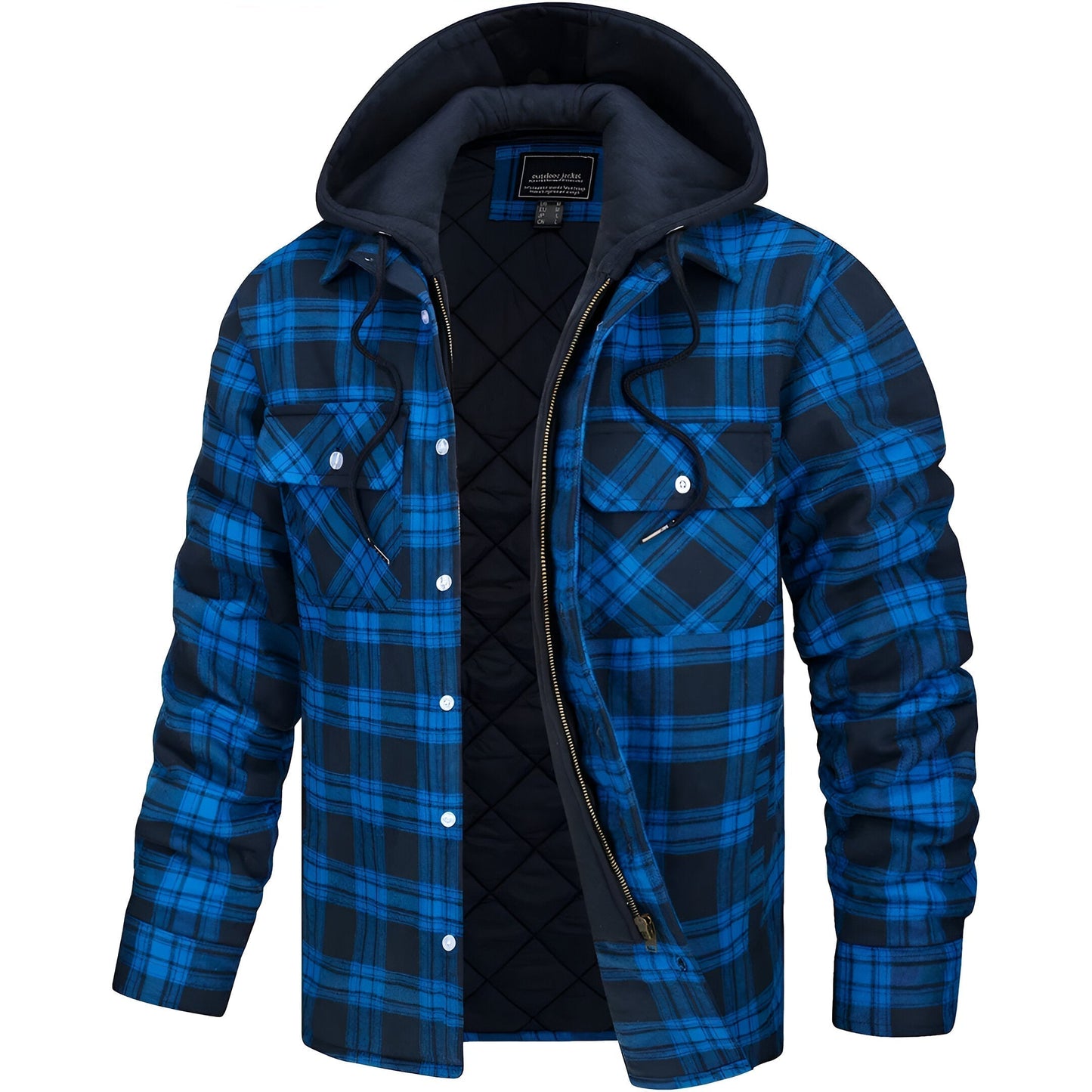 Men's Autumn Jacket Water-Repellent with Zipper and Adjustable Hood