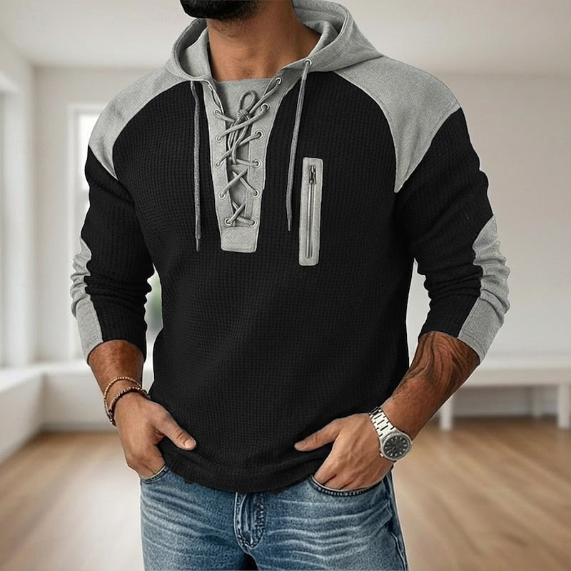 Herren Kapuzenpullover Mit Waffelstruktur