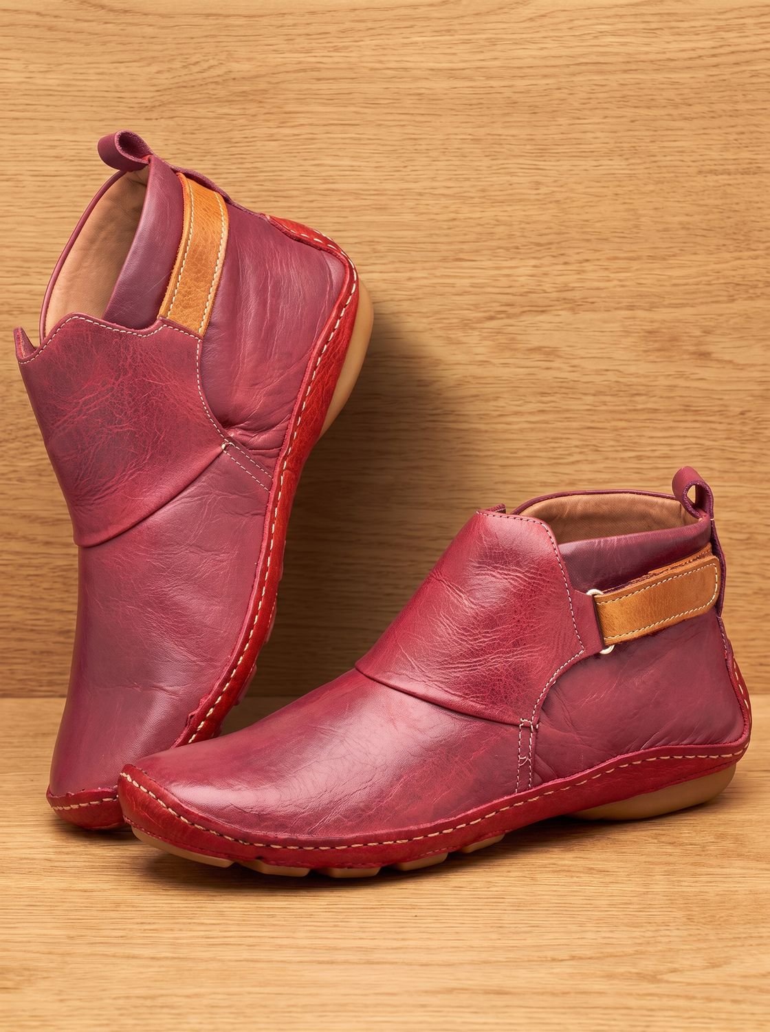 Damen Stiefeletten Zum Hineinschlüpfen Mit Flacher Sohle