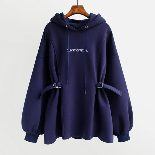 Damen-Pullover-Hoodie mit Stickerei und weitem Schnitt