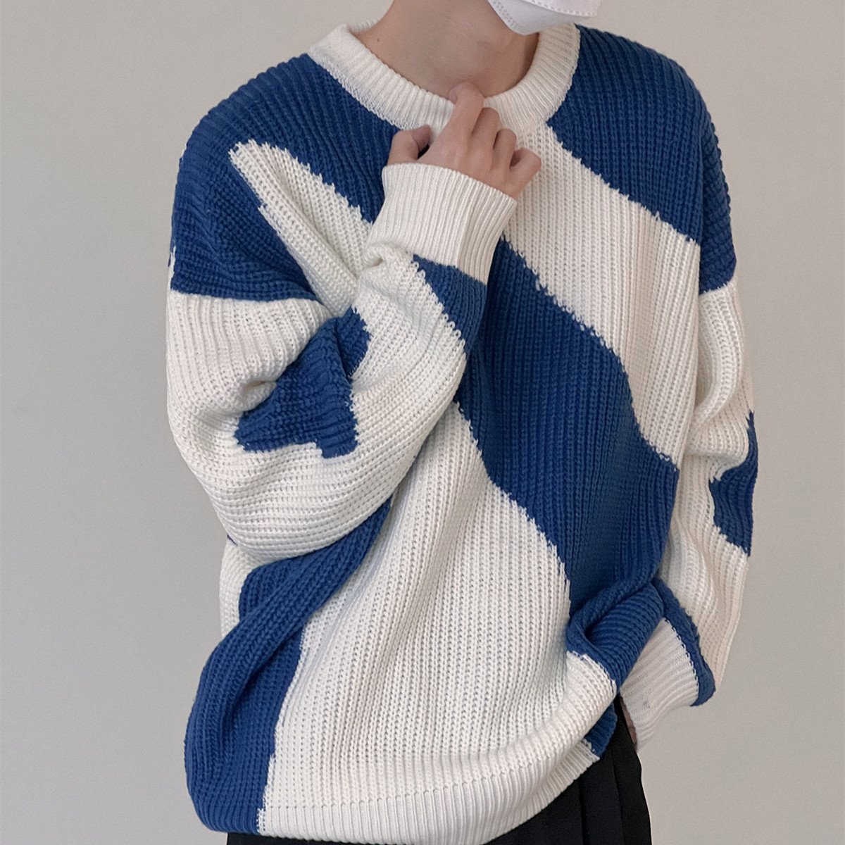 Jungen Pullover Rundhalsausschnitt Lockerer Schnitt Langarm – Baumwoll-Mischung
