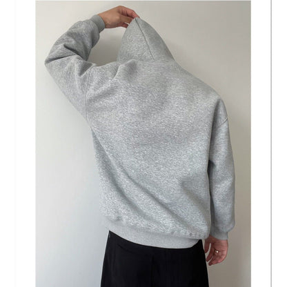 Herren Kapuzenpullover Sweater Lockerer Schnitt Langarm – Baumwoll-Mischung