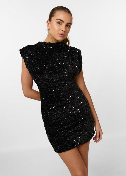Damen Bodycon Partykleid mit Pailletten – V Ausschnitt Elegante Silhouette