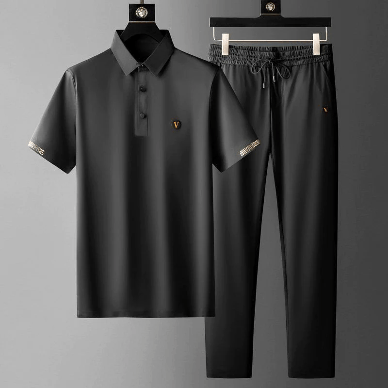Herren Frühlings-Lounge-Set Slim-Fit-Shirt Mit Lockerer Jogginghose