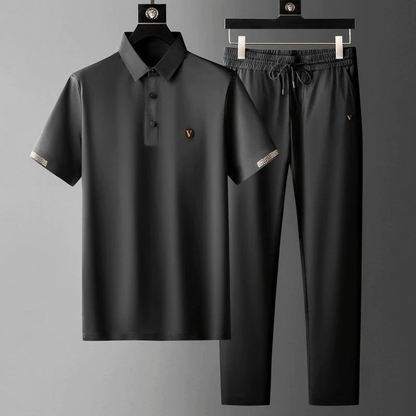 Herren Frühlings-Lounge-Set Slim-Fit-Shirt Mit Lockerer Jogginghose