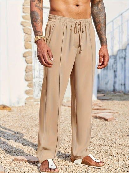 Men's Corduroy Pants with Straight Cut, Wrinkle-Free, Ankle-Length