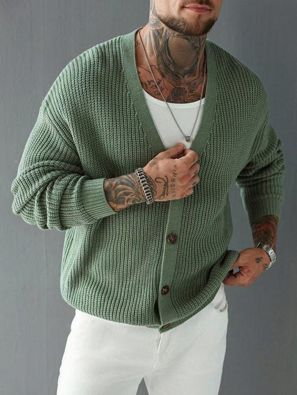 Rippstrick-Cardigan für Damen mit klassischem V-Ausschnitt