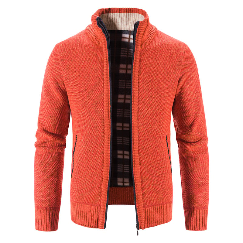 Men's Knit Cardigan Loose Fit Long Sleeve Open Design – Wool Blend