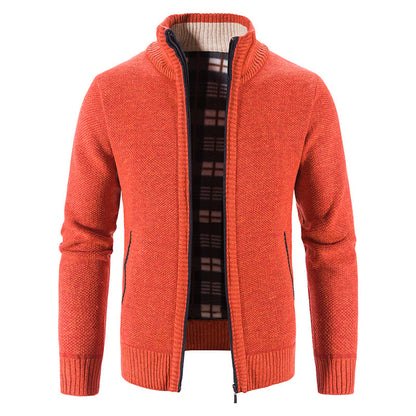 Men's Knit Cardigan Loose Fit Long Sleeve Open Design – Wool Blend