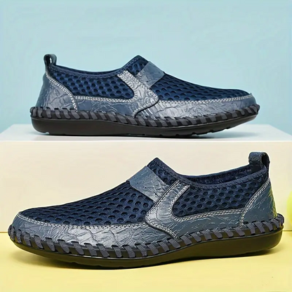 Herren-Slipper Mit Mesh-Obermaterial, Weiter Passform, Rutschfester, Gepolsterter Sohle