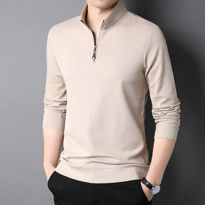 Men's Zipper Pullover Minimalist Design Long Sleeve