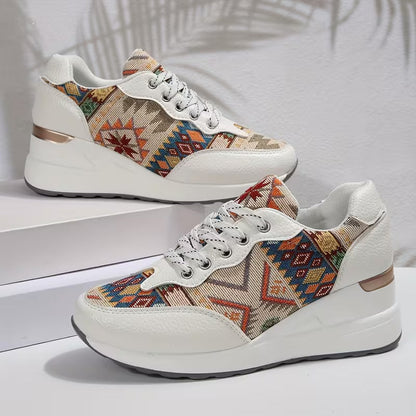 Women's lace-up shoes with wide toe box and orthopedic support
