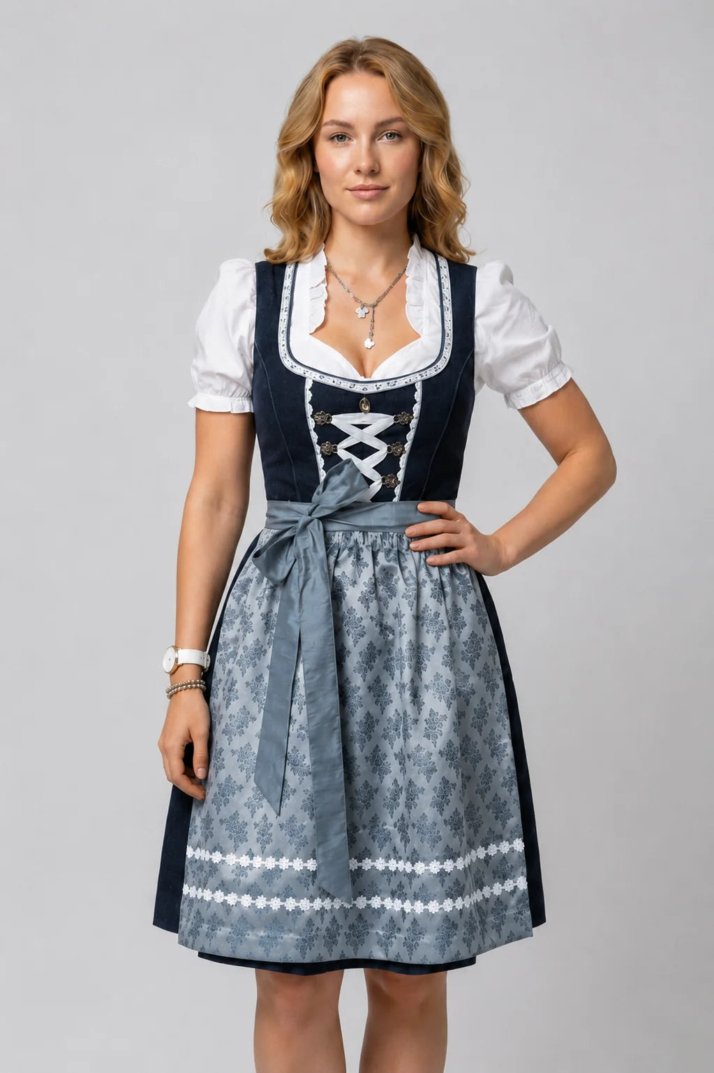 Women's Oktoberfest Dirndl dress with apron and blouse