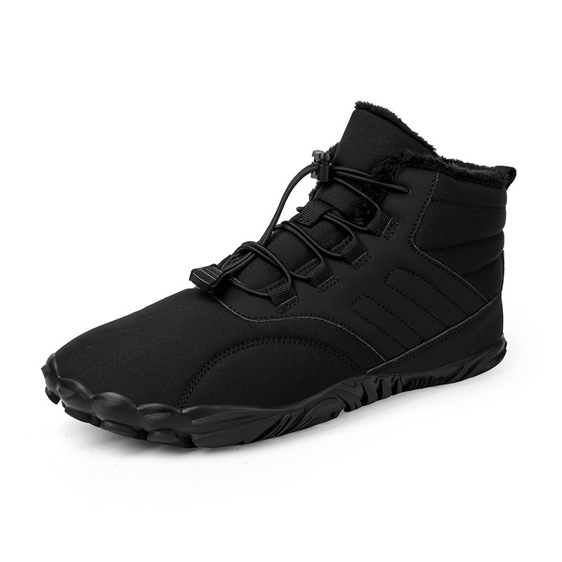 Men's winter boots for slipping on outdoors with non-slip rubber sole