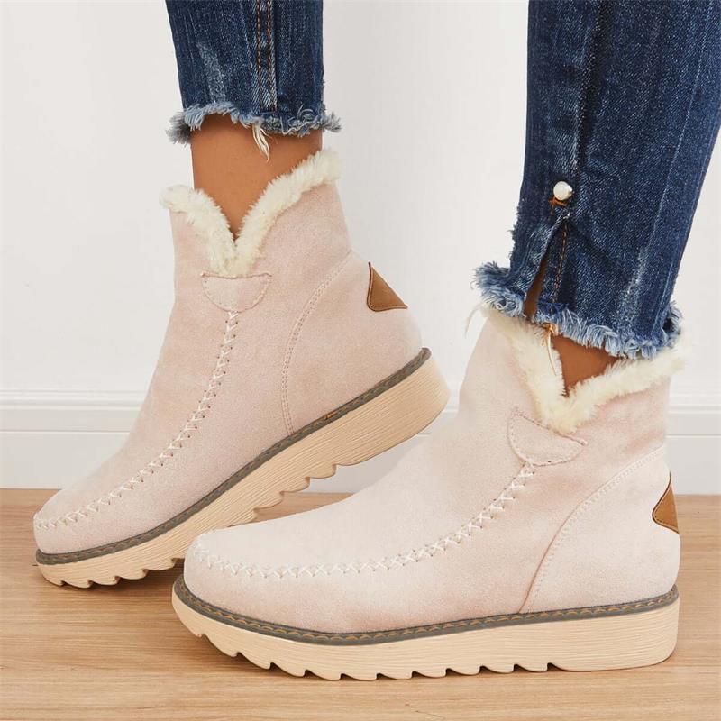 Damen-Stiefeletten mit weichem Kunstfellfutter