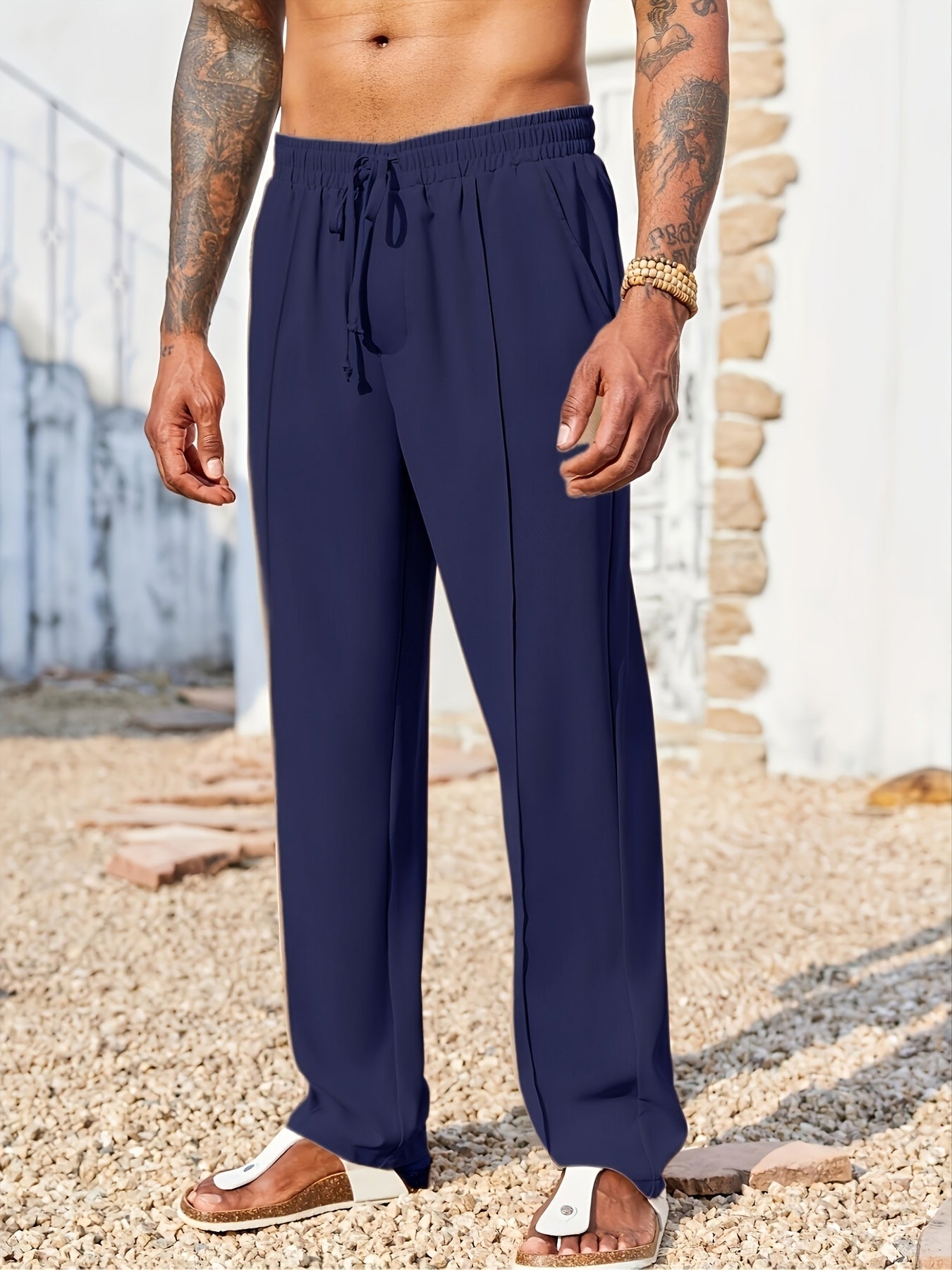 Men's Corduroy Pants with Straight Cut, Wrinkle-Free, Ankle-Length