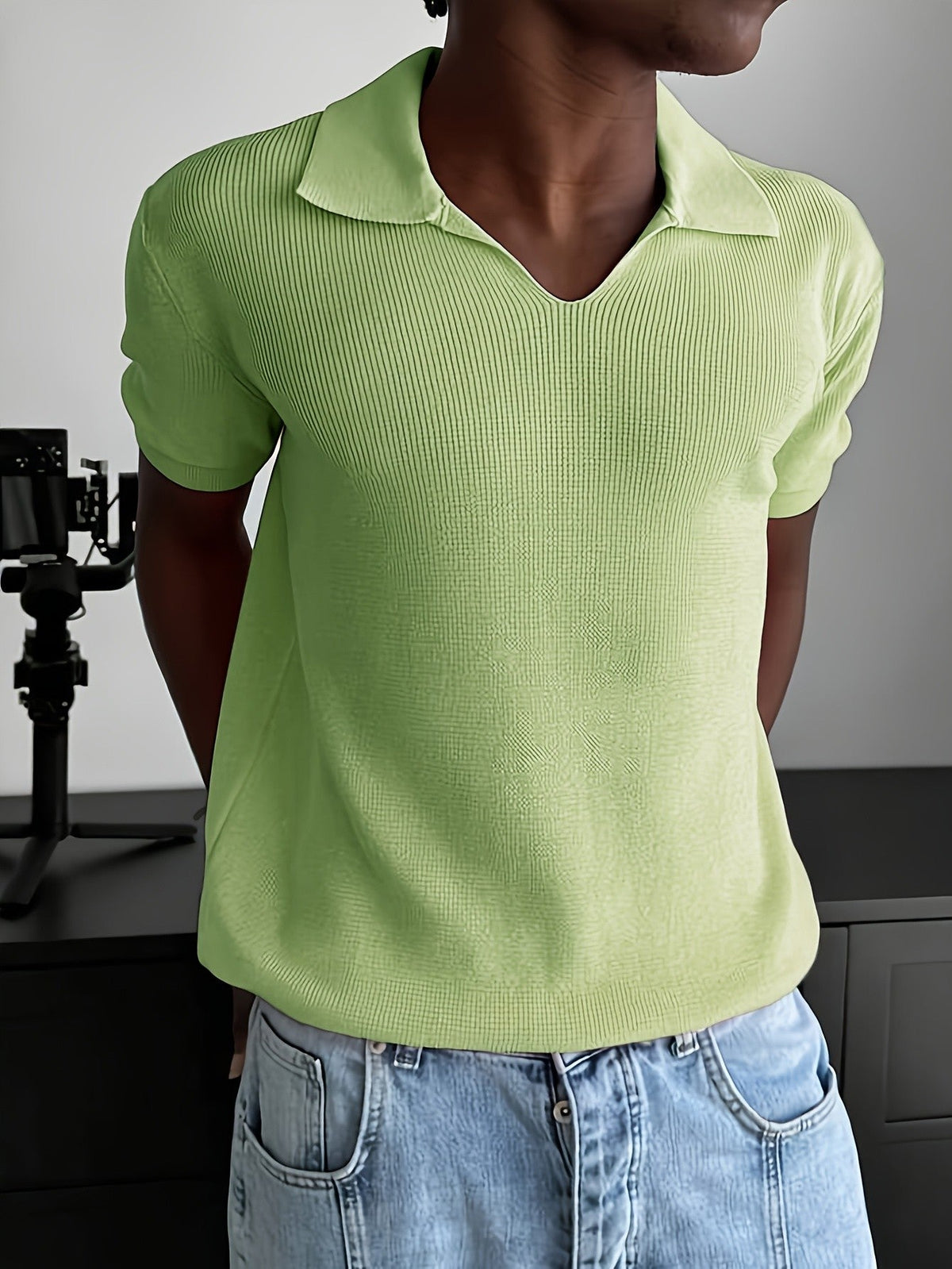 Rippstrick-Poloshirt als vielseitiges Oberteil für den Alltag