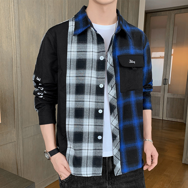Men's Checkered Shirt Long-Sleeve Work Shirt