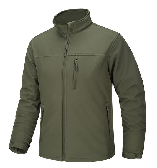 Herren Winterjacke mit Stehkragen einfarbig mit Reißverschlusstaschen