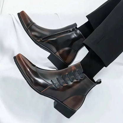 Herrenstiefel mit Schnürung und seitlichem Reißverschluss