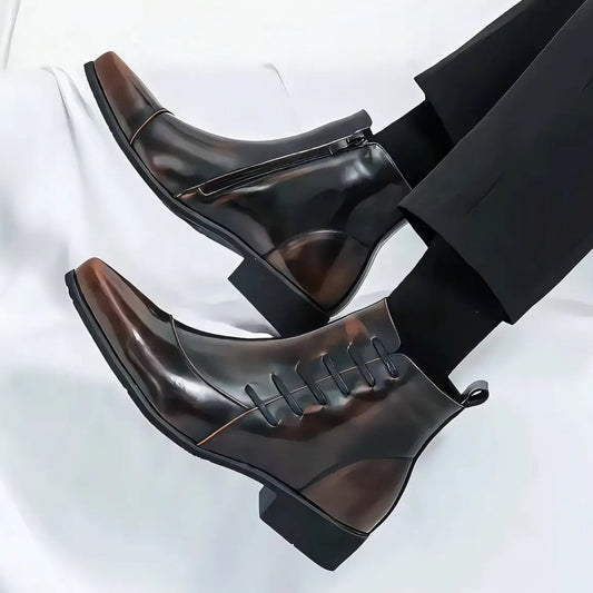 Herrenstiefel mit Schnürung und seitlichem Reißverschluss