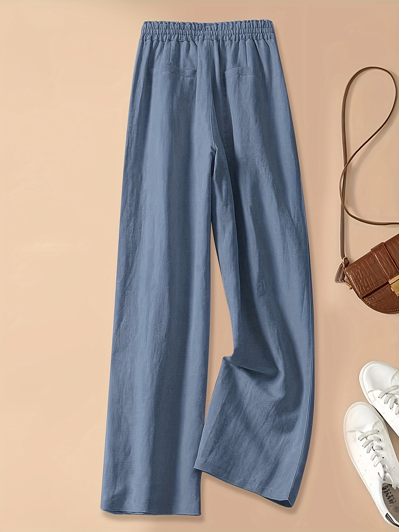 Damen High Waist Hose mit Kordelzug