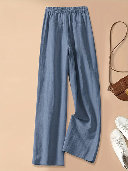 Damen High Waist Hose mit Kordelzug