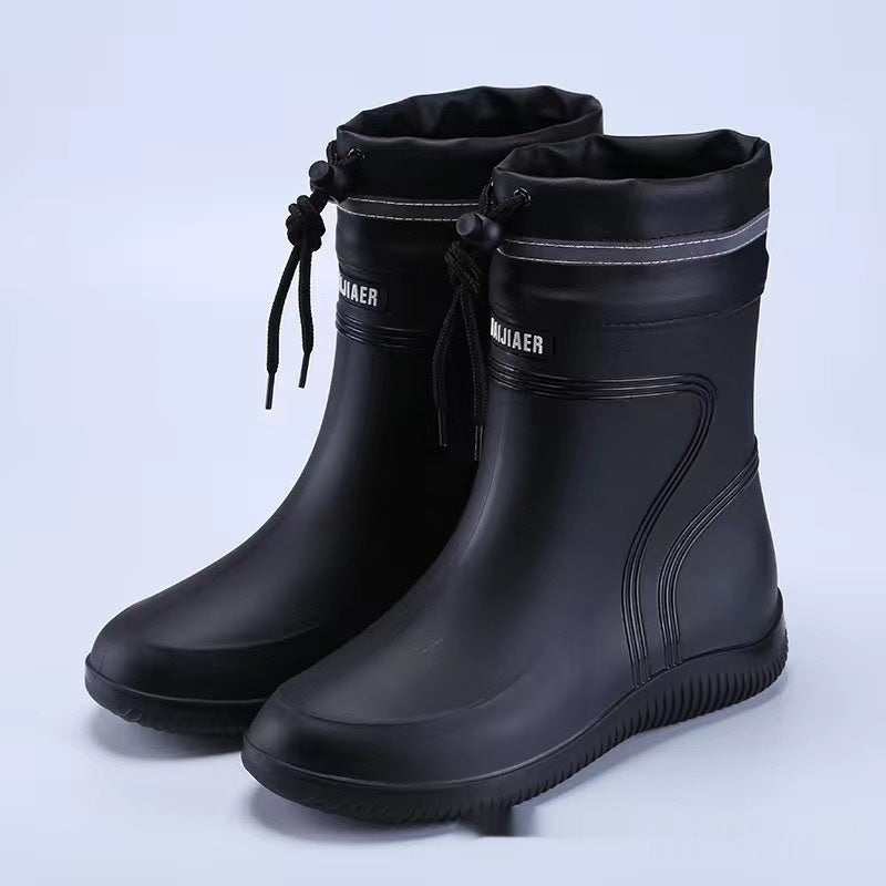 Seitliche Ansicht der unisex Fleece-Gummistiefel für Alltag und Freizeit